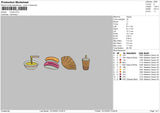Foods Embroidery File 6 sizes