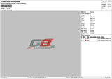 Gbtext Embroidery File 6 sizes