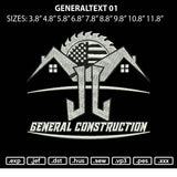 Generaltext 01 Embroidery File 6 sizes