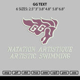 Gg Text Embroidery File 6 sizes