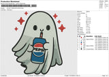 GHOST DRINKING PEPSI Embroidery File 6 size