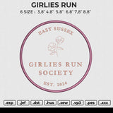 GIRLIES RUN Embroidery File 6 sizes