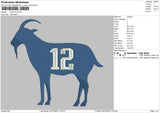 Goat12 Embroidery File 6 sizes