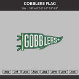 Gobblers Flag Embroidery File Design