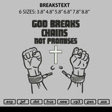 Breakstext Embroidery File 6 sizes
