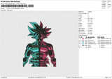 GOKU CYAN MAGENTA Embroidery File 6 size