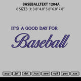 Baseballtext 1204a Embroidery File 6 sizes