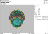 Gorila Embroidery File 6 sizes