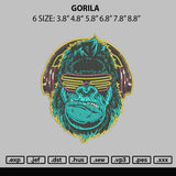 Gorila Embroidery File 6 sizes