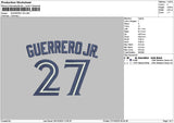 Guerrerotext 27 Embroidery File 6 sizes