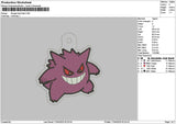 Gengar Keychain Embroidery File 6 sizes