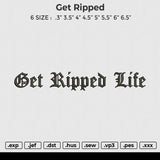 Get Ripped Embroidery File 6 size