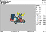 Goldorak Embroidery File 6 sizes