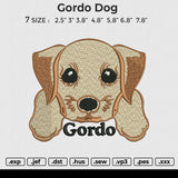 Gordo dog Embroidery File 7 size