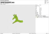 Grinch's hand v1 Embroidery File 6 size