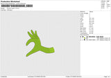 Grinch's hand v1 Embroidery File 6 size