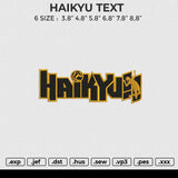 HAIKYU TEXT Embroidery File 6 size