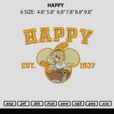 Happy Emboidery File 6 sizes