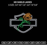 Hd Shield Ladies Embroidery File 6 sizes