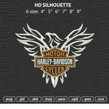 Harley Davidson Silhouette Embroidery