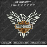 Harley Davidson Silhouette Embroidery