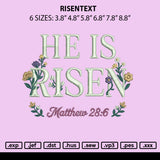 Risentext Embroidery File 6 sizes