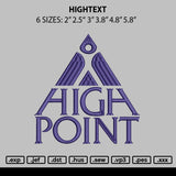Hightext 0109 Embroidery File 6 sizes