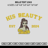 Belle Text 2503 Embroidery File 6 sizes