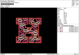 H Lips Embroidery File 6 sizes