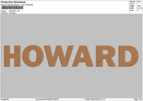Howardtext Embroidery File 6 sizes