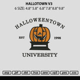 Hallotown V3 Embroidery File 6 sizes