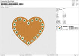 Heart & Flowers Embroidery File 6 size