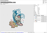 Hello Kitty Surfing Embroidery File 6 size