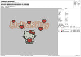 kitty valentine Embroidery File 6 sizes