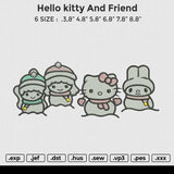 Hello kitty And Friend Embroidery File 6 size