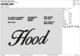 Hoods Embroidery File 6 sizes