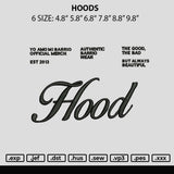 Hoods Embroidery File 6 sizes