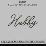 Hubby Embroidery File 6 sizes
