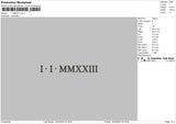 Roman Numerals 010 Embroidery File 6 sizes