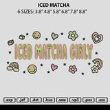 Iced Matcha Embroidery File 6 sizes