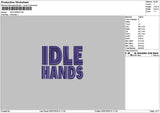 Idletext Embroidery File 6 sizes