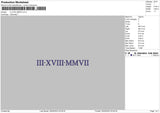 Roman Numerals 05 Embroidery File 6 sizes