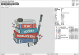 Hoockeytext 1003 Embroidery File 6 sizes