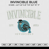 INVINCIBLE BLUE Embroidery File 6 size