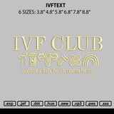 IvfText Embroidery File 6 sizes