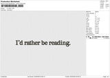 I'd rather Embroidery File 6 size