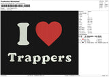 I Love Trapper Embroidery