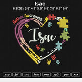 Isac Embroidery File 6 size