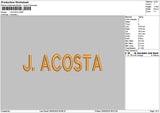 Jacostatext Embroidery File 6 sizes