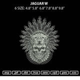 Jaguar W Embroidery File 6 sizes